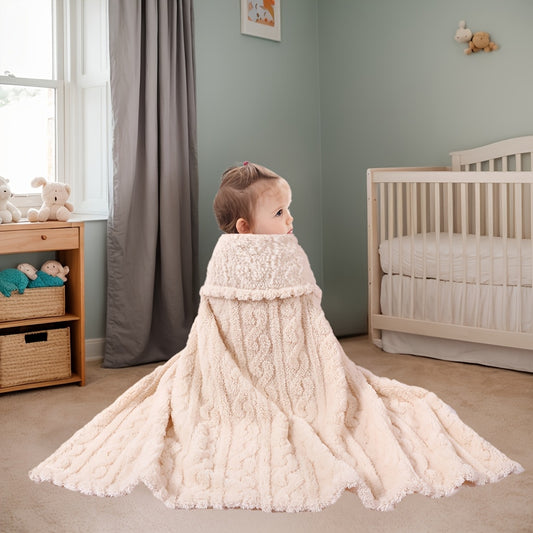 Cozy Striped Plush Swaddle Blanket